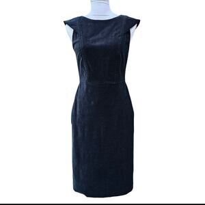 J.Crew 365 Black Velvet Dress Size 2 Stretch Cap Sleeve Classy Elegant Simple